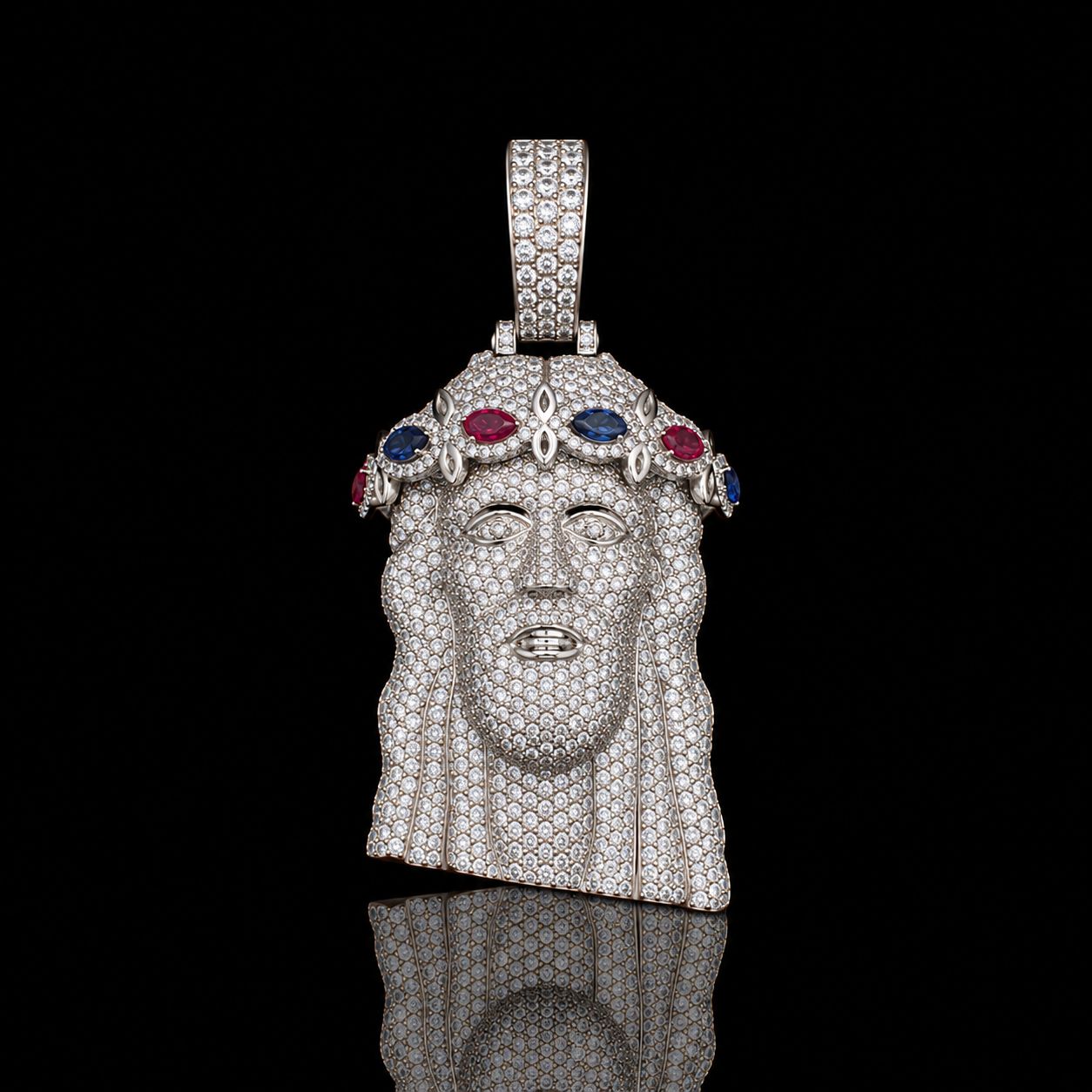 10k White Gold 14.4g 3.78ct Jesus