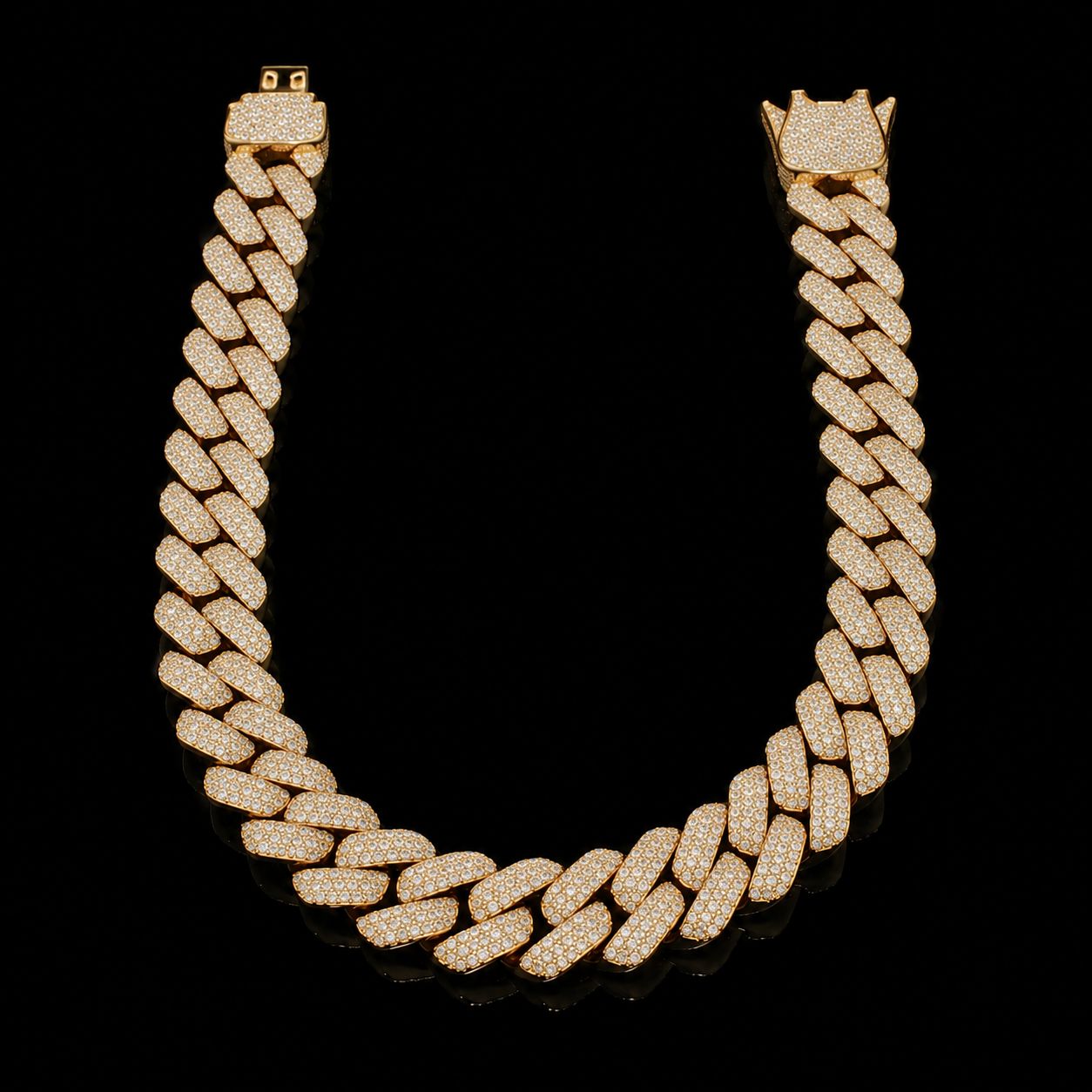 10k Yellow Gold 42.3g 4.4ct Dior Lock Cuban