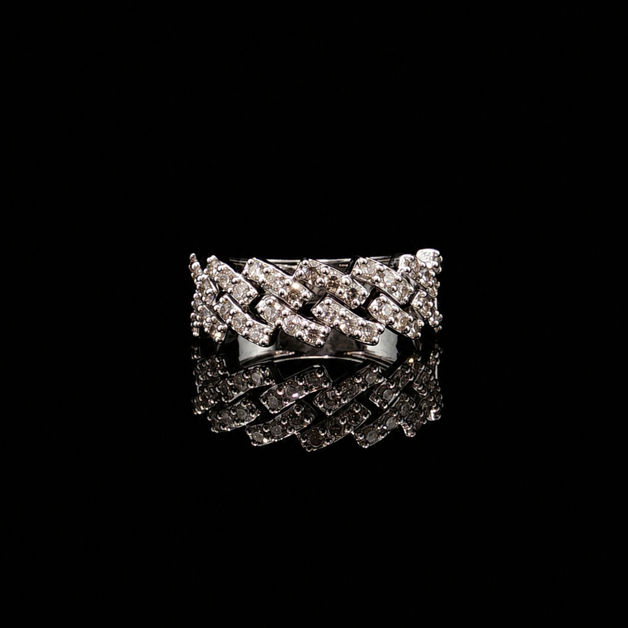 10k White Gold 6.6g 0.99ct Cuban Band