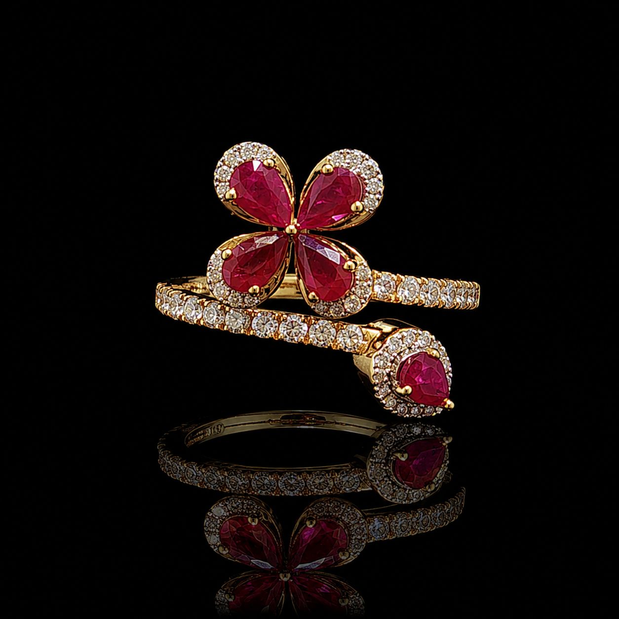 10k Yellow Gold 3.2g 1.75ct Flower