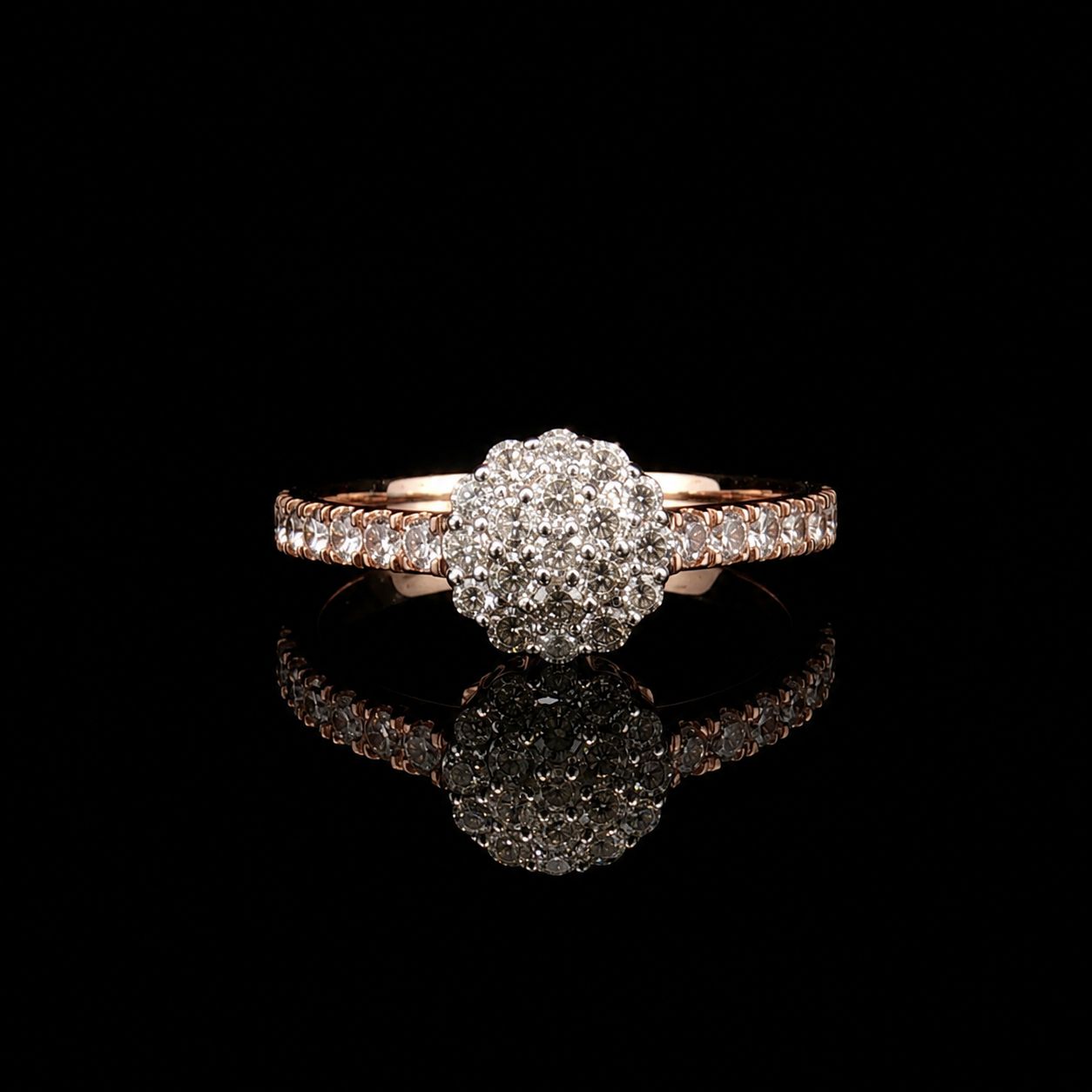 10k Rose Gold 2.3g 0.73ct Flower