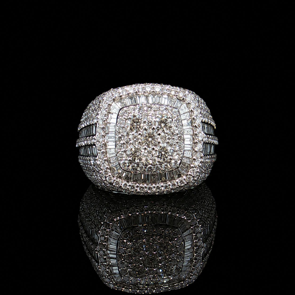 14k White Gold 17.7g 6.75ct Cluster