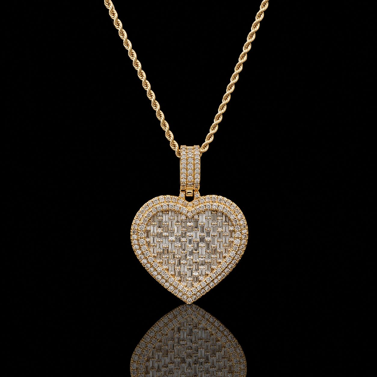10k Yellow Gold 13.8g 3.8ct Heart
