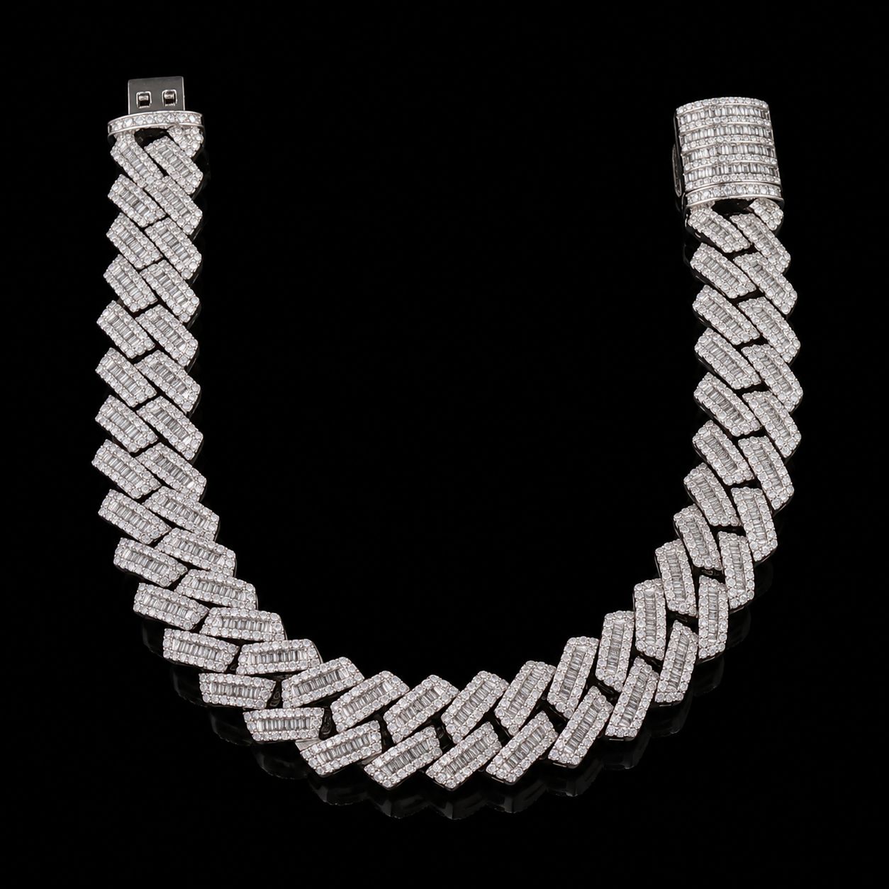 10k White Gold 61.1g 6.8ct Cuban
