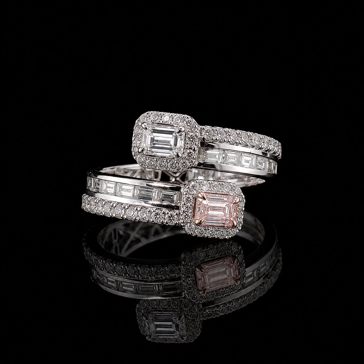 10k White Gold 2.8g 1.23ct Emerald Diamond