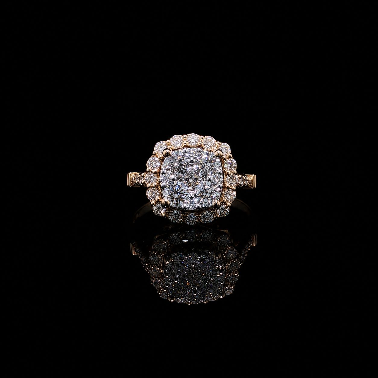 14k Yellow Gold 4.2g 1.09ct Cluster