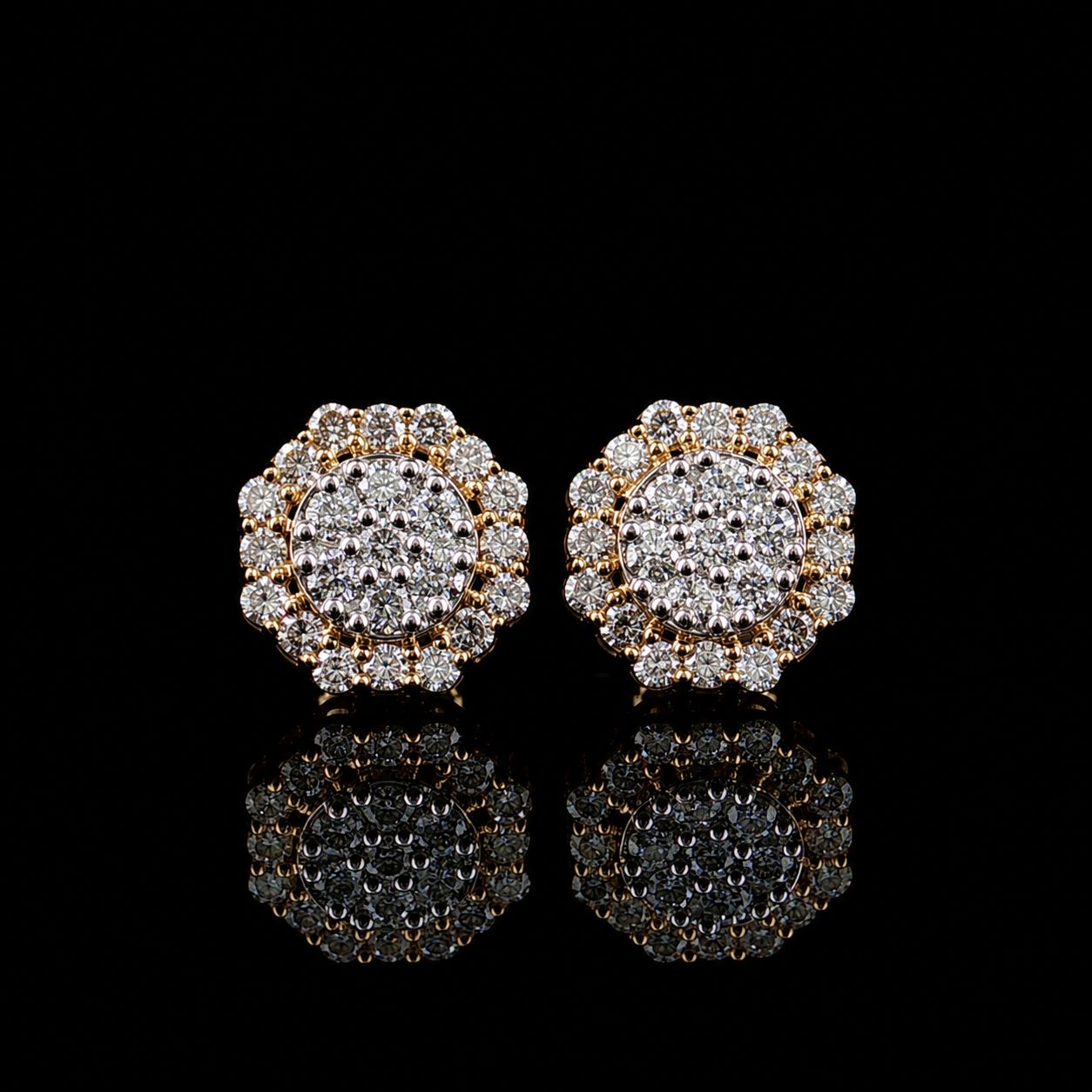 10k Yellow Gold Diamond Cluster 2.06ct