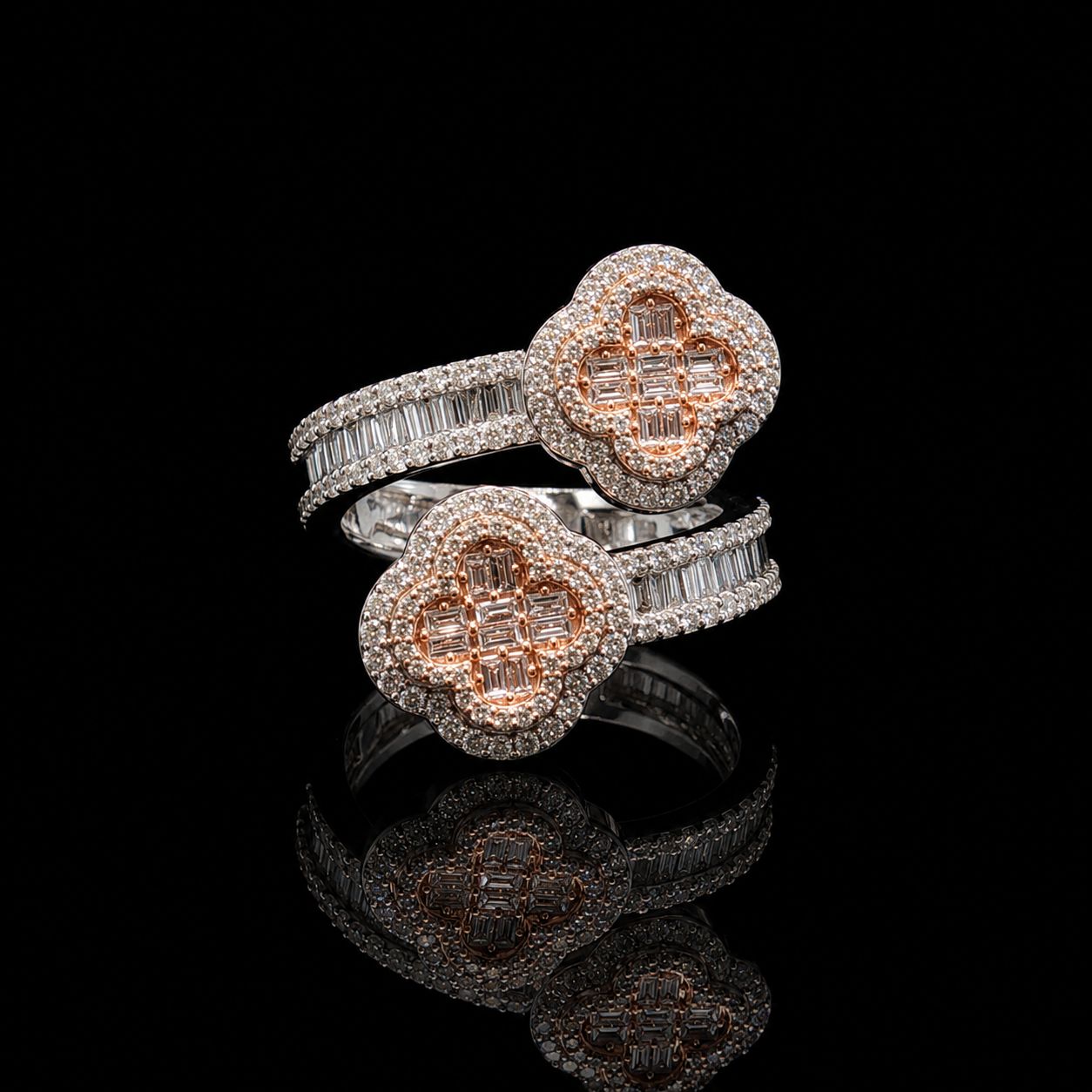 10k White Gold 8.0g 1.56ct Clover