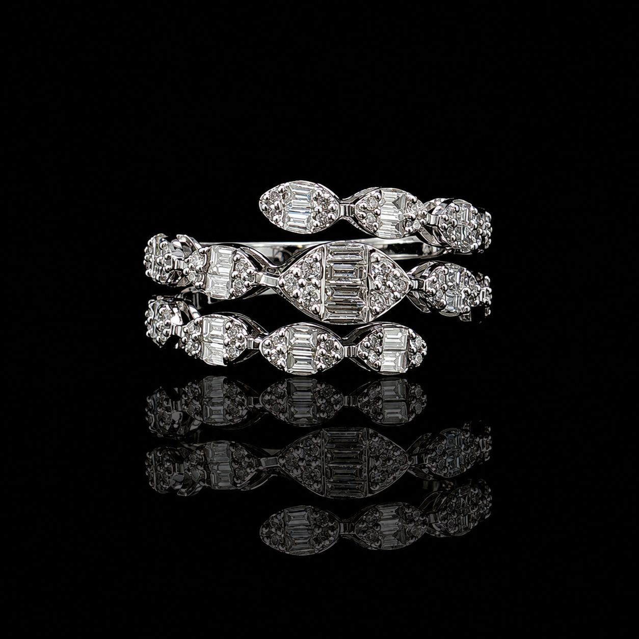 10k White Gold 4.8g 1.08ct Cluster