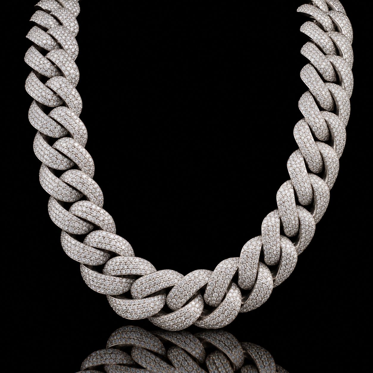 10k White Gold 582g 85.56ct 21mm Cuban