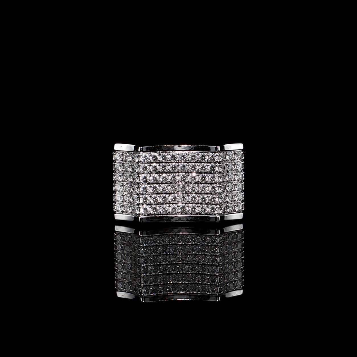 10k White Gold 9.2g 3.00ct Band