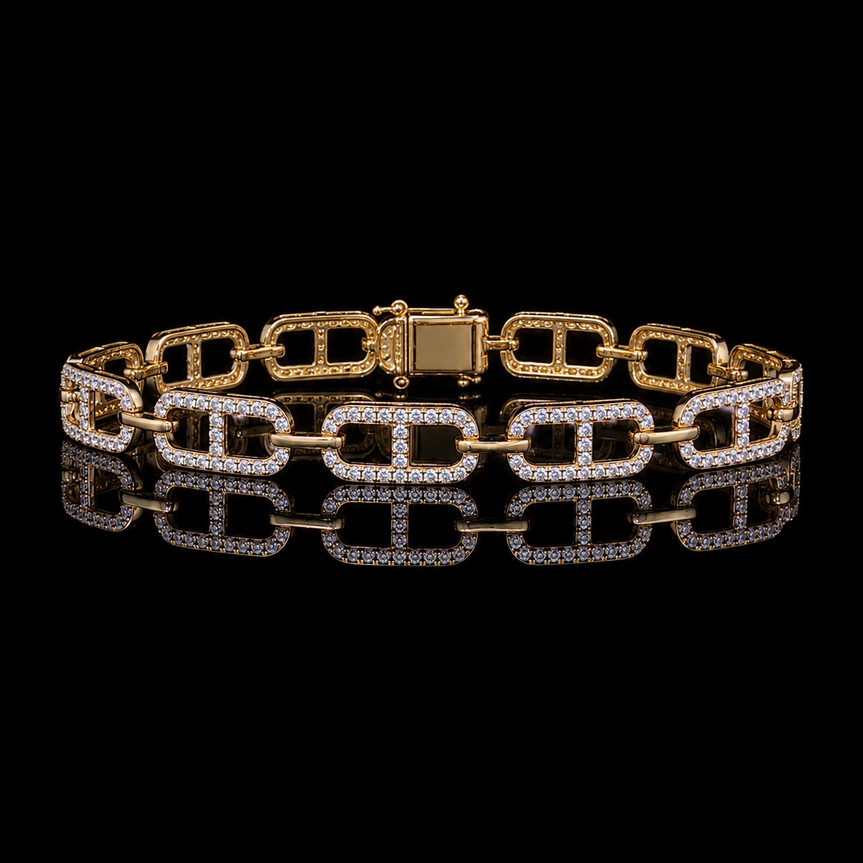 14k Yellow Gold 9.1g 2.00ct Diamond Chain