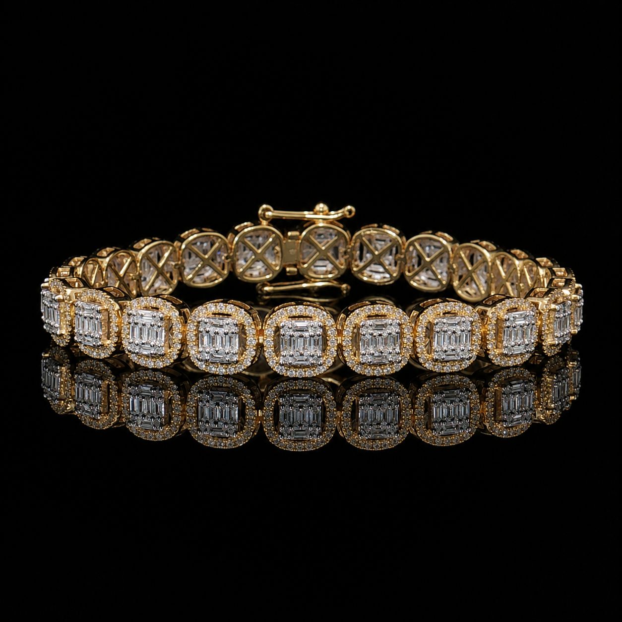 14k Yellow Gold 17.1g 2.45ct Halo Link