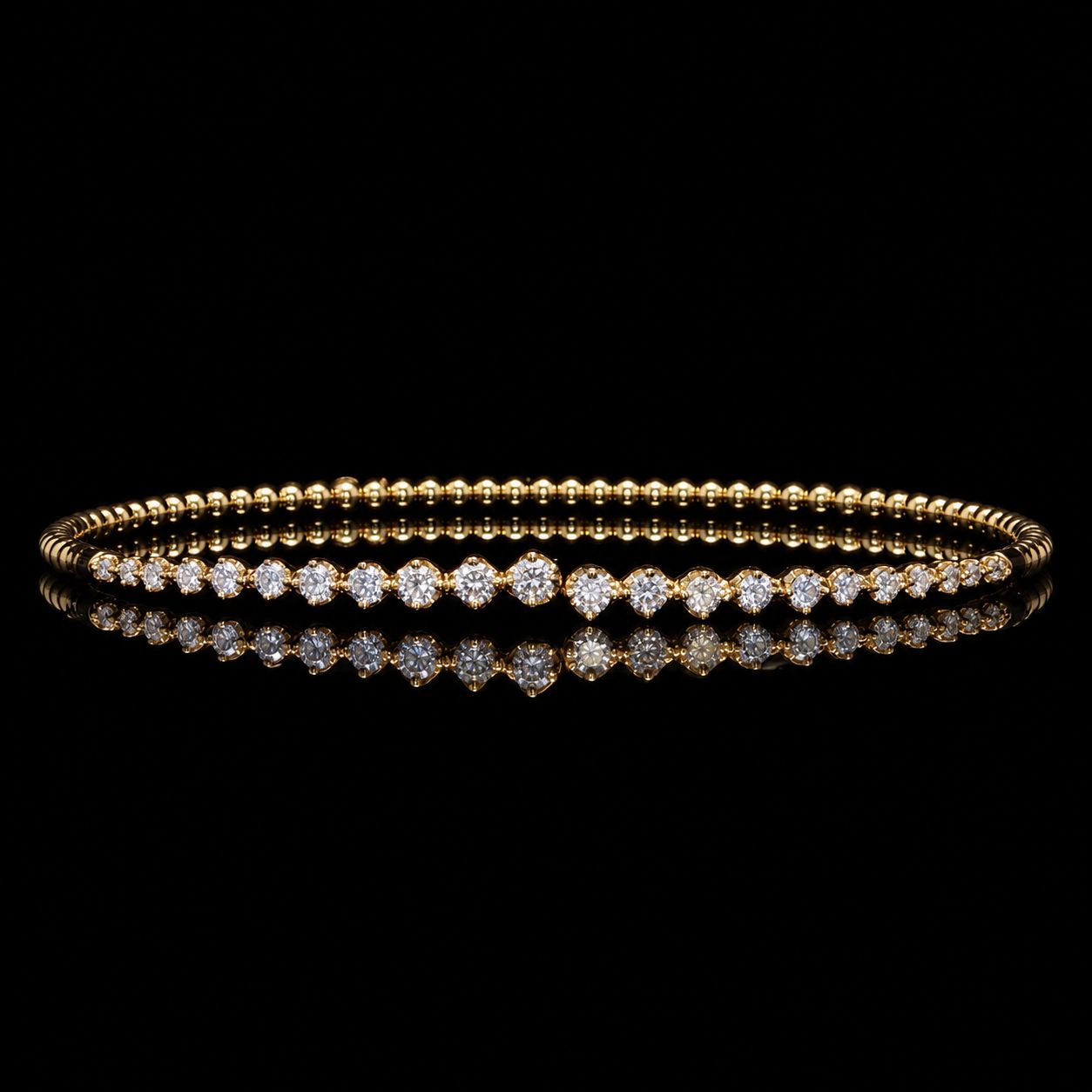 14k Yellow Gold 4.1g 0.65ct Bangle