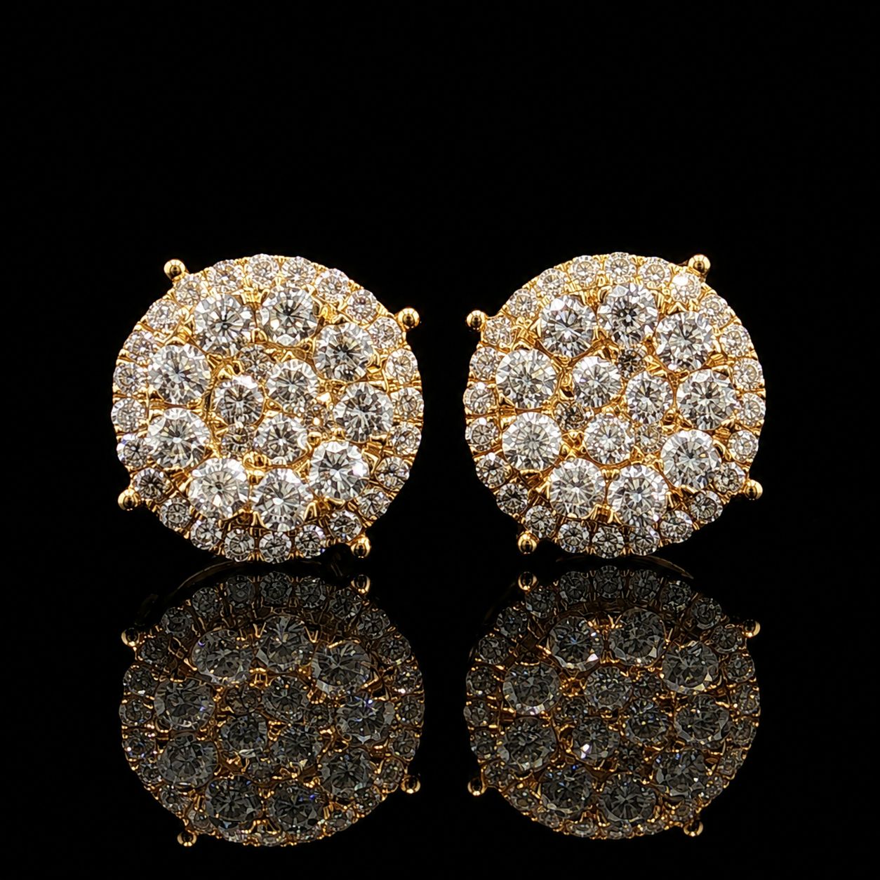 14k Yellow Gold Diamond Cluster 2ct