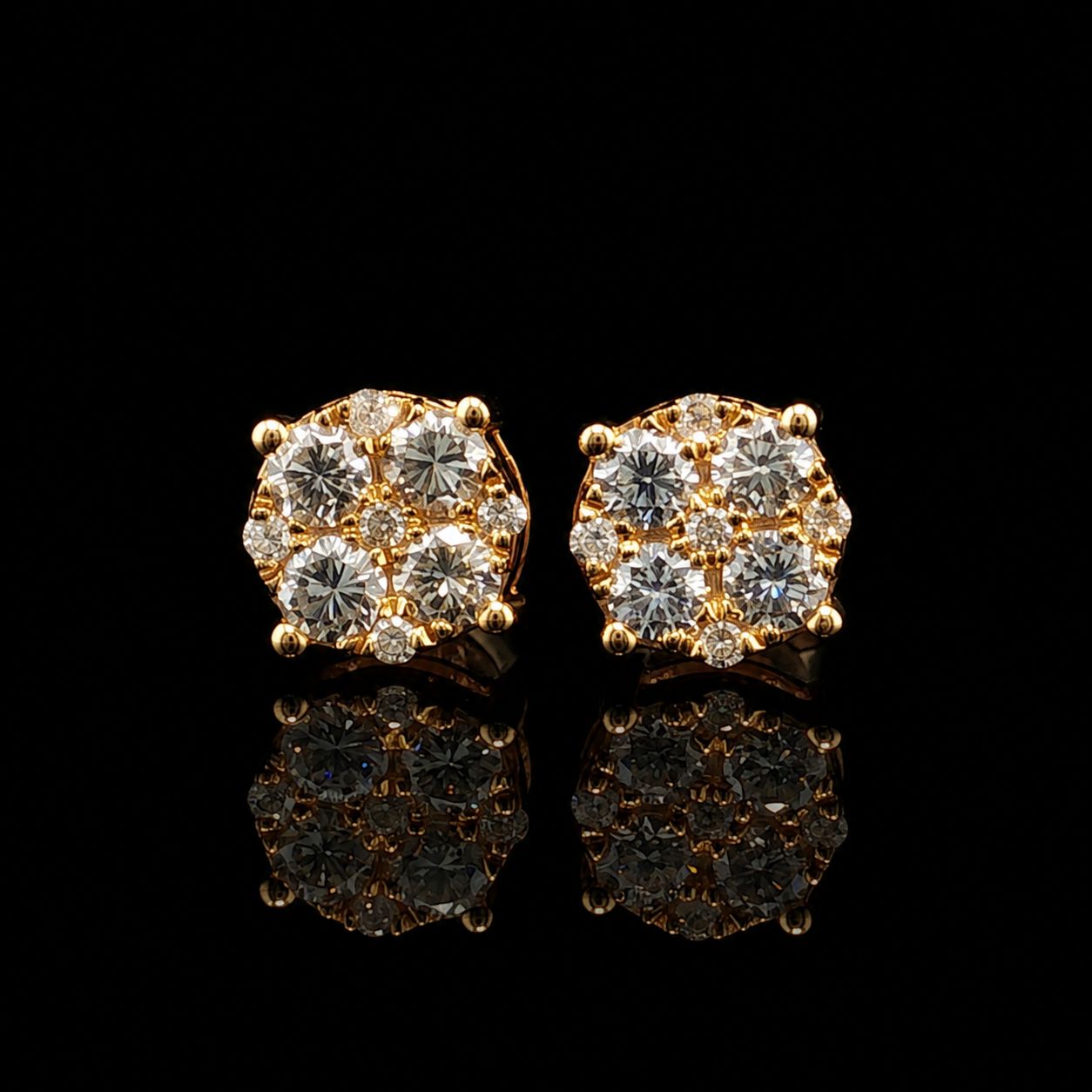 14k Yellow Gold Diamond Cluster 1.25ct