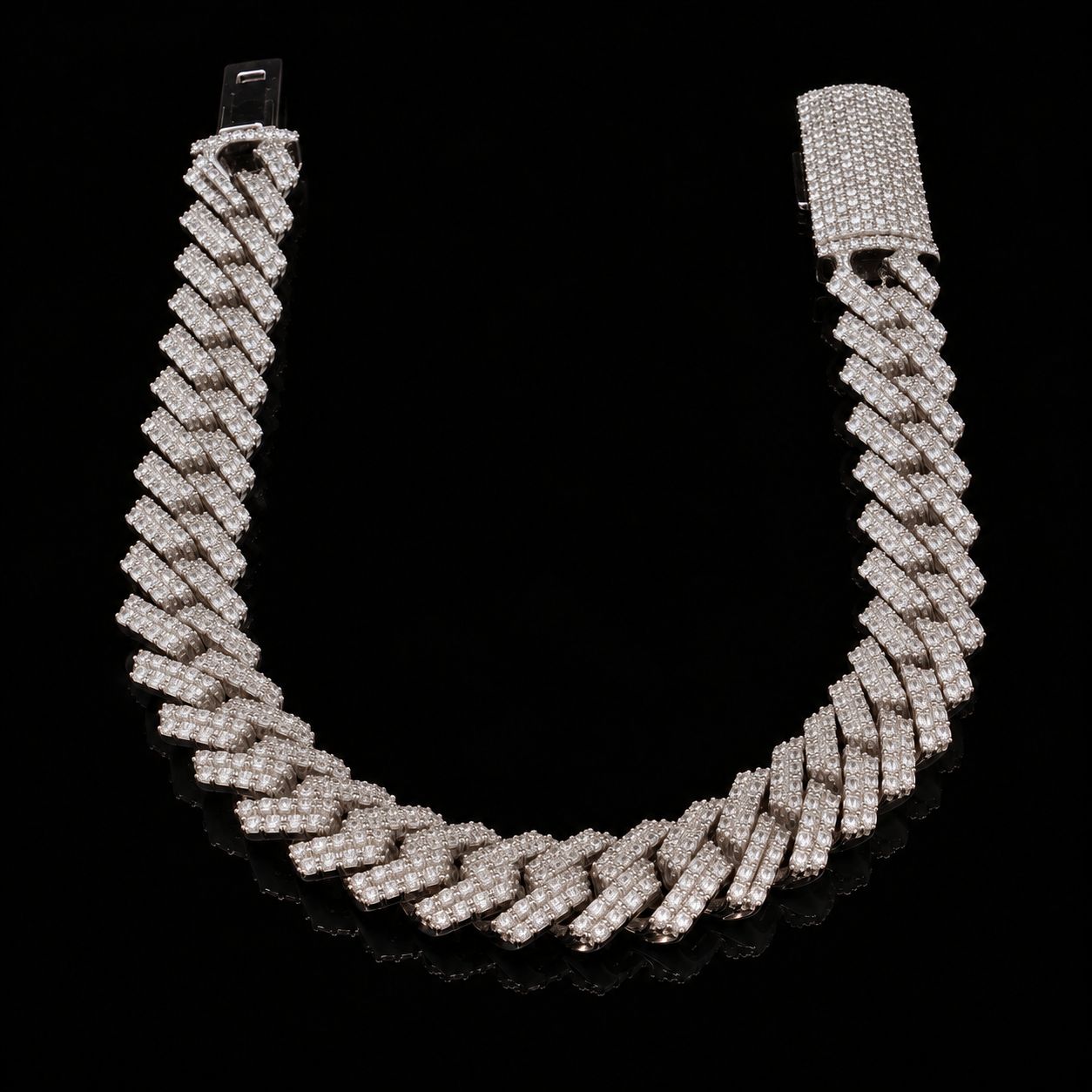 10k White Gold 54.0g 7.5ct Cuban