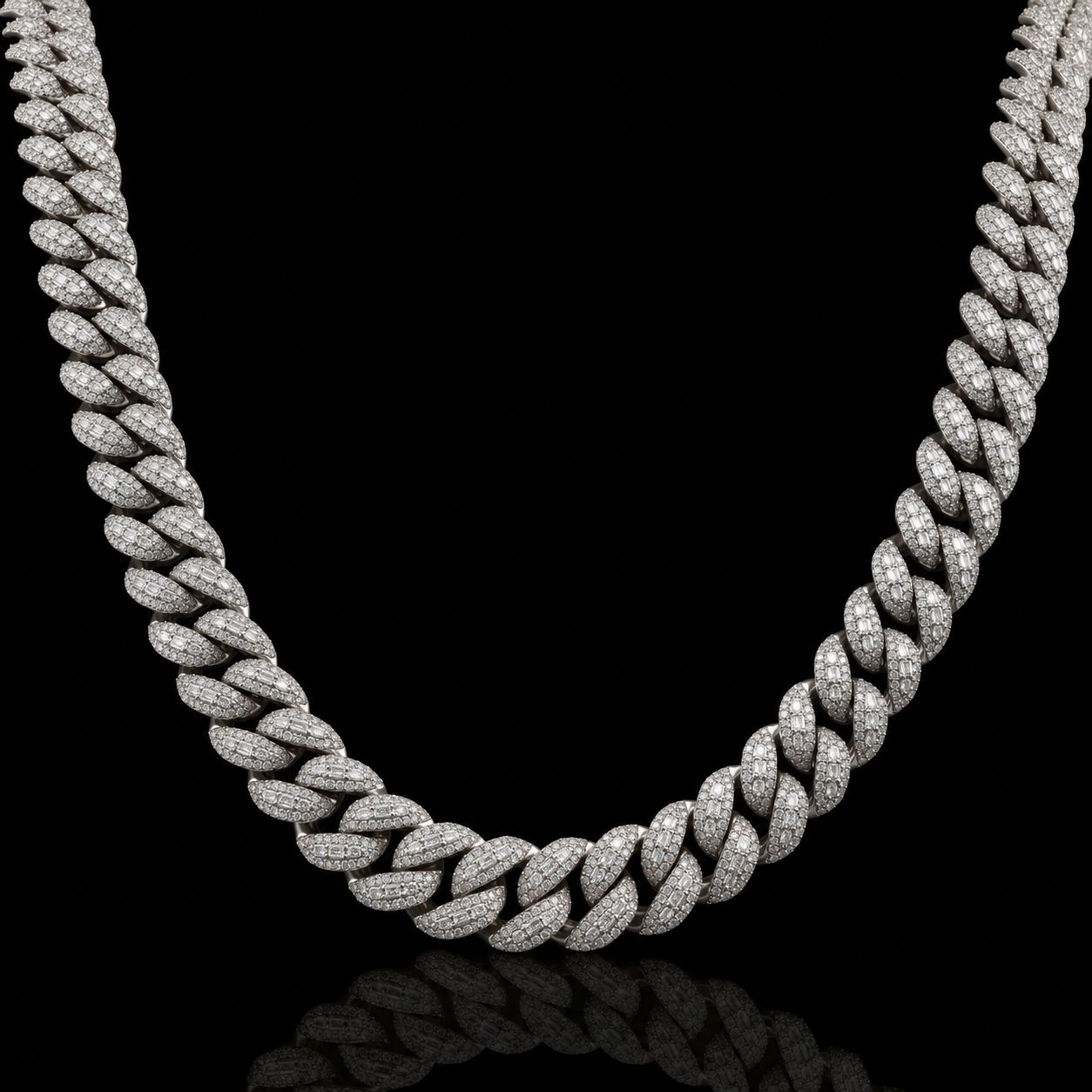 10k White Gold 75.8g 10.46ct 8mm Cuban