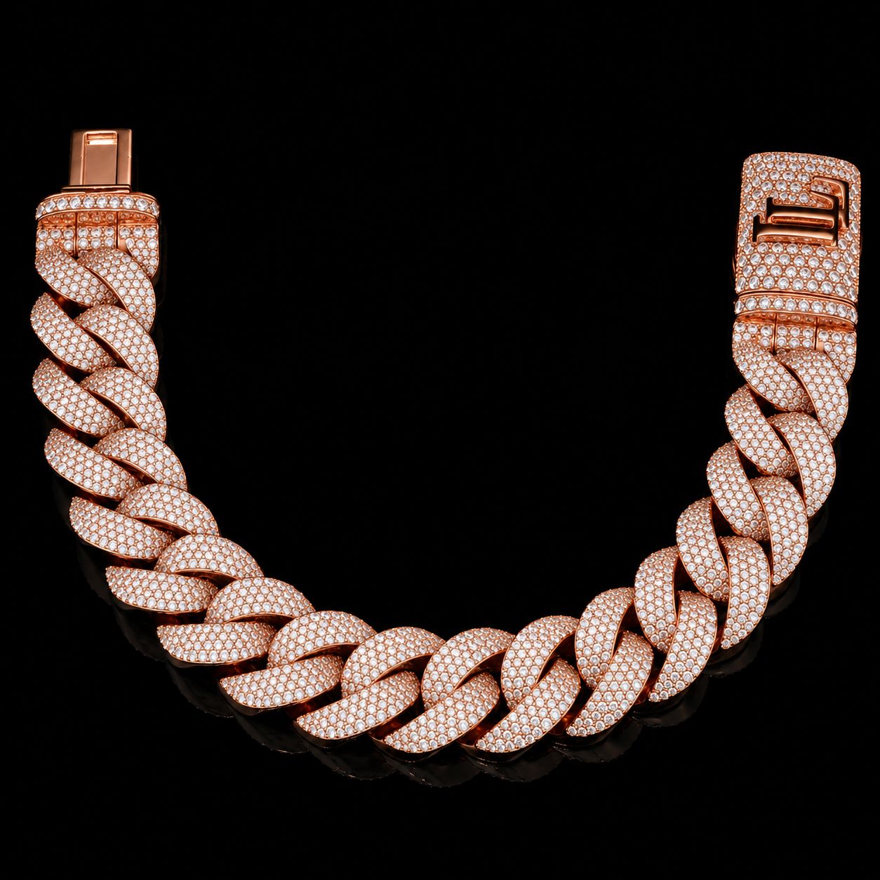 10k Rose Gold 134.2g 27ct  Cuban