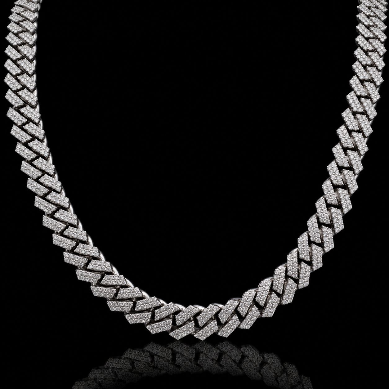 10k White Gold 100.0g 12.05ct 8mm Cuban