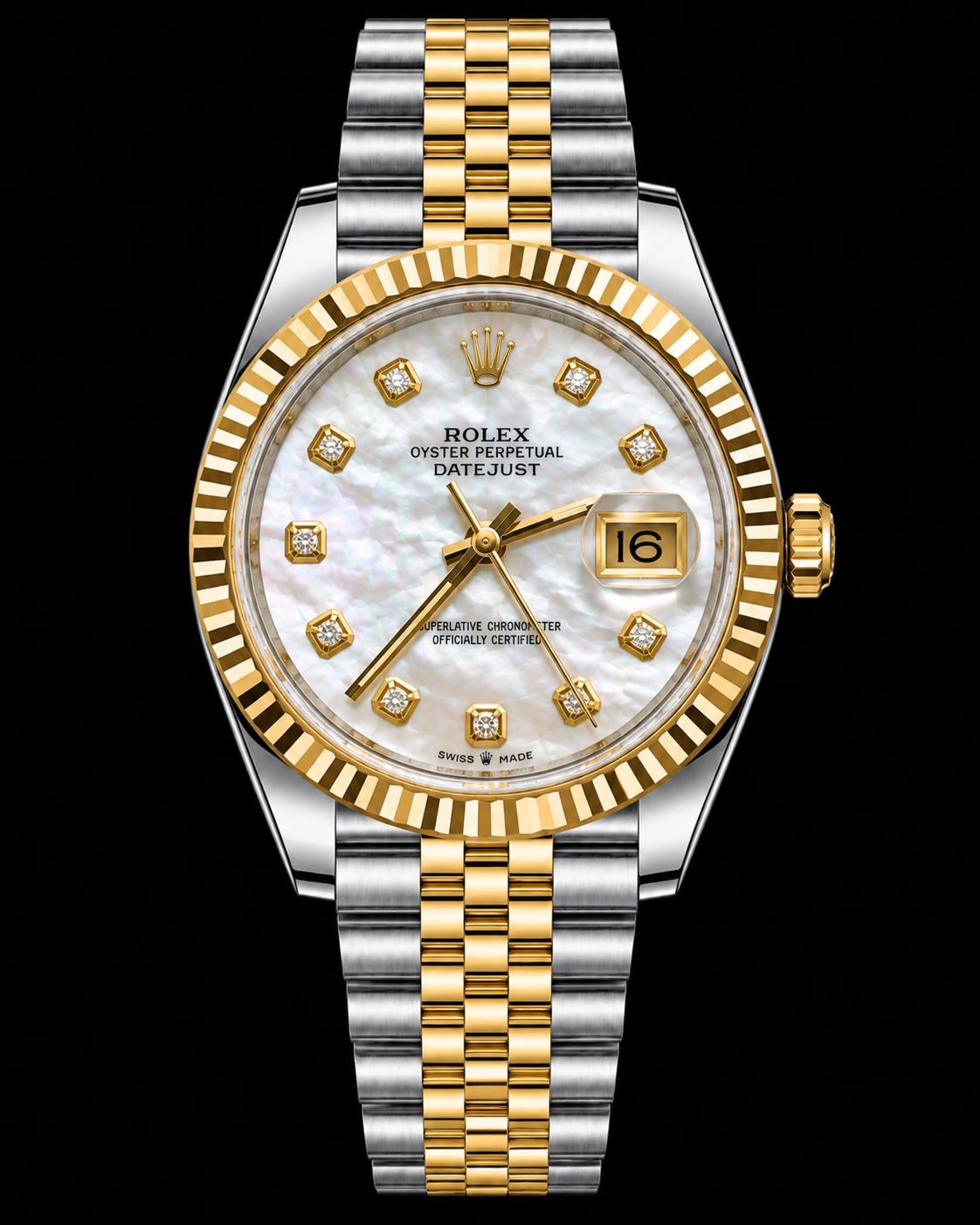 Rolex Date Just 36mm Two tone Yellow Gold  116233