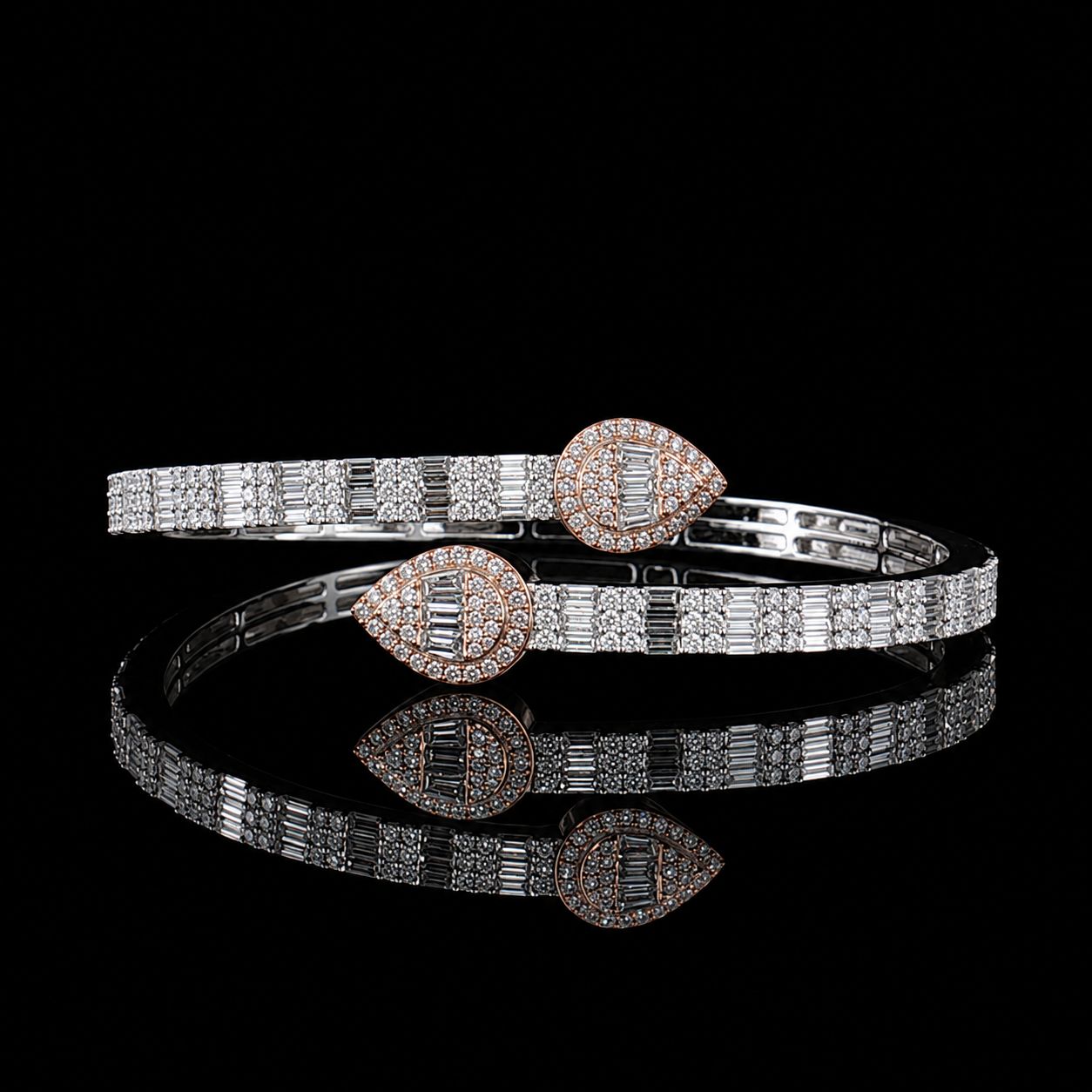 10k White/Rose Gold 16.0g 3.8ct Pear