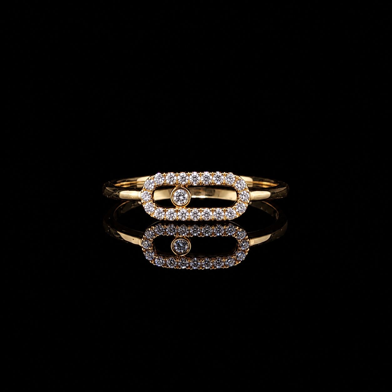 14k Yellow Gold 1.1g 0.1ct Open Oval Link