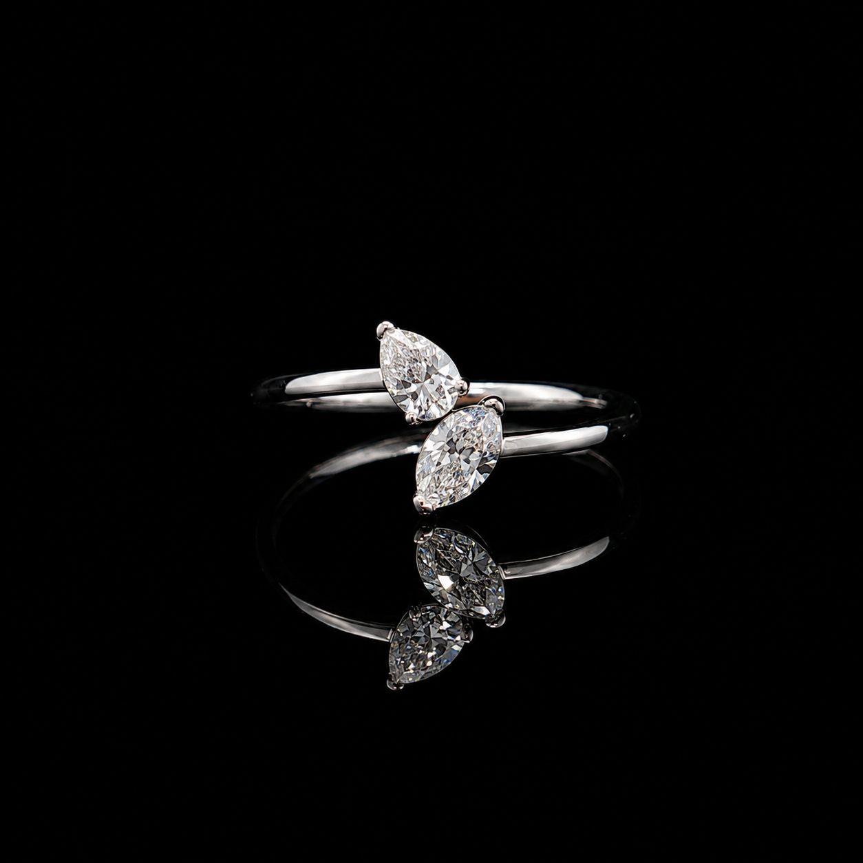 14k White Gold 1.2g 0.3ct Pear