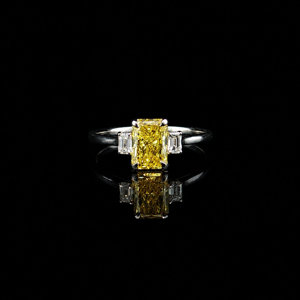 14k White Gold 1.6g 1.1ct Yellow Stone