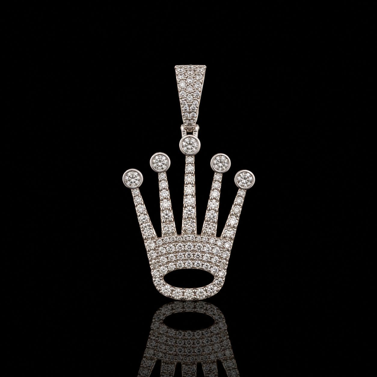 14k White Gold 8.0g 2.25ct Crown
