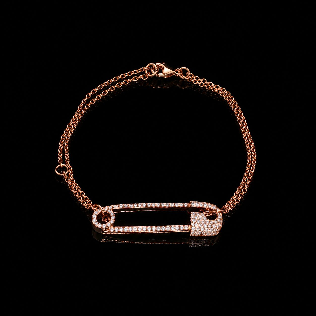14k Rose Gold 4.0g 0.45ct Safety Pin