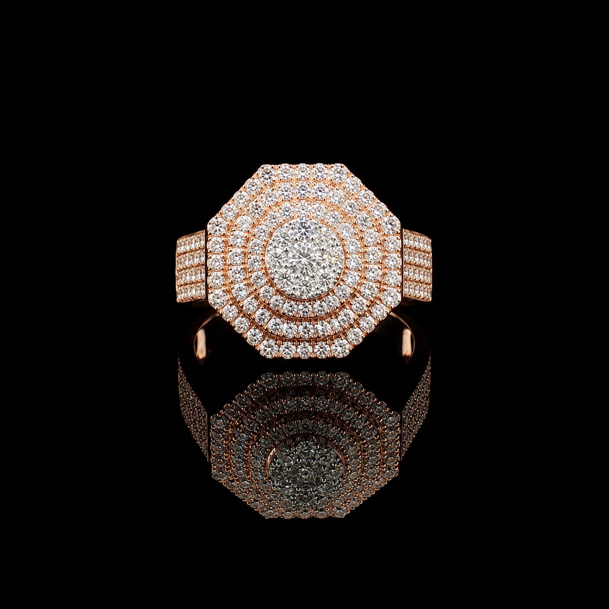14k Rose Gold 7.6g 2.00ct Cluster
