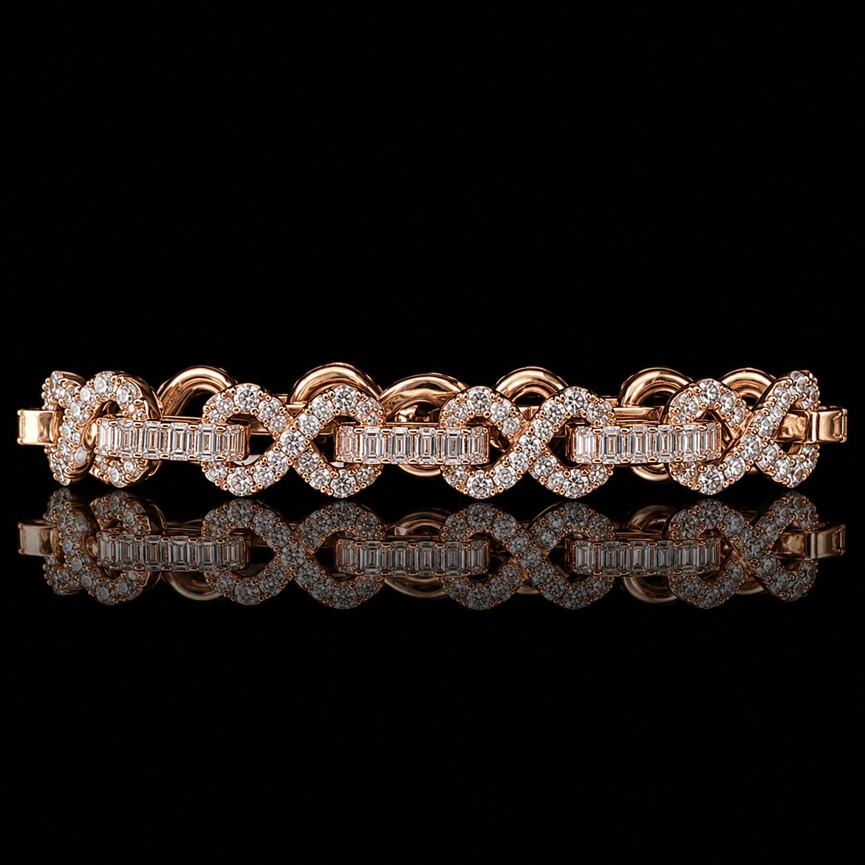 10k Rose Gold 70.3g 27.3ct infinity