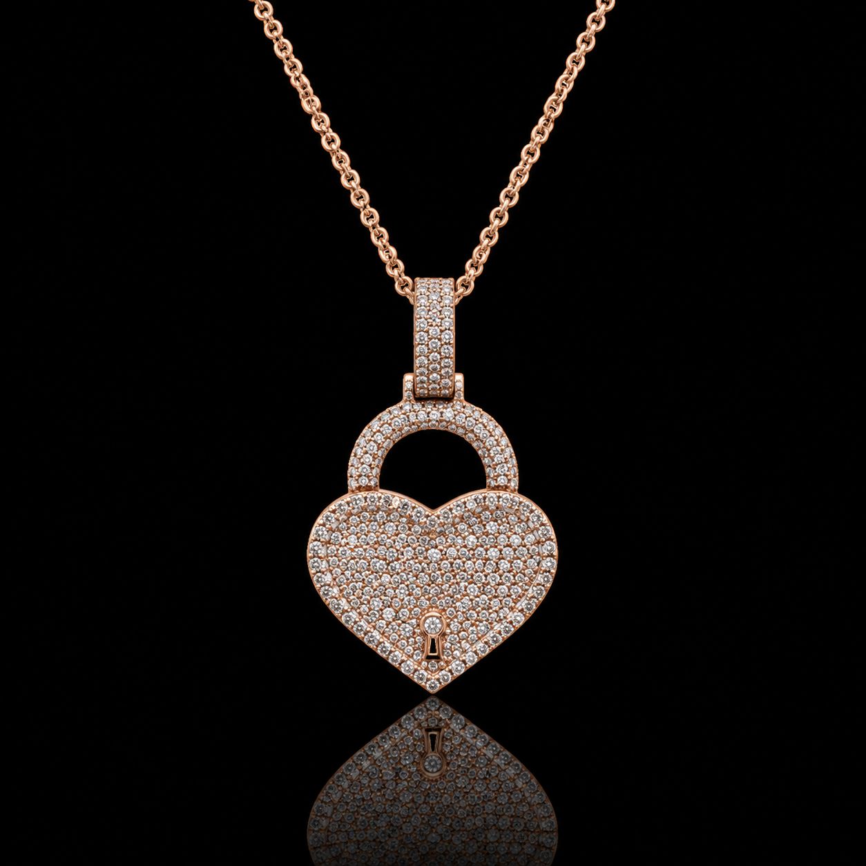 10k Rose Gold 13.8g 2.62ct Heart Lock