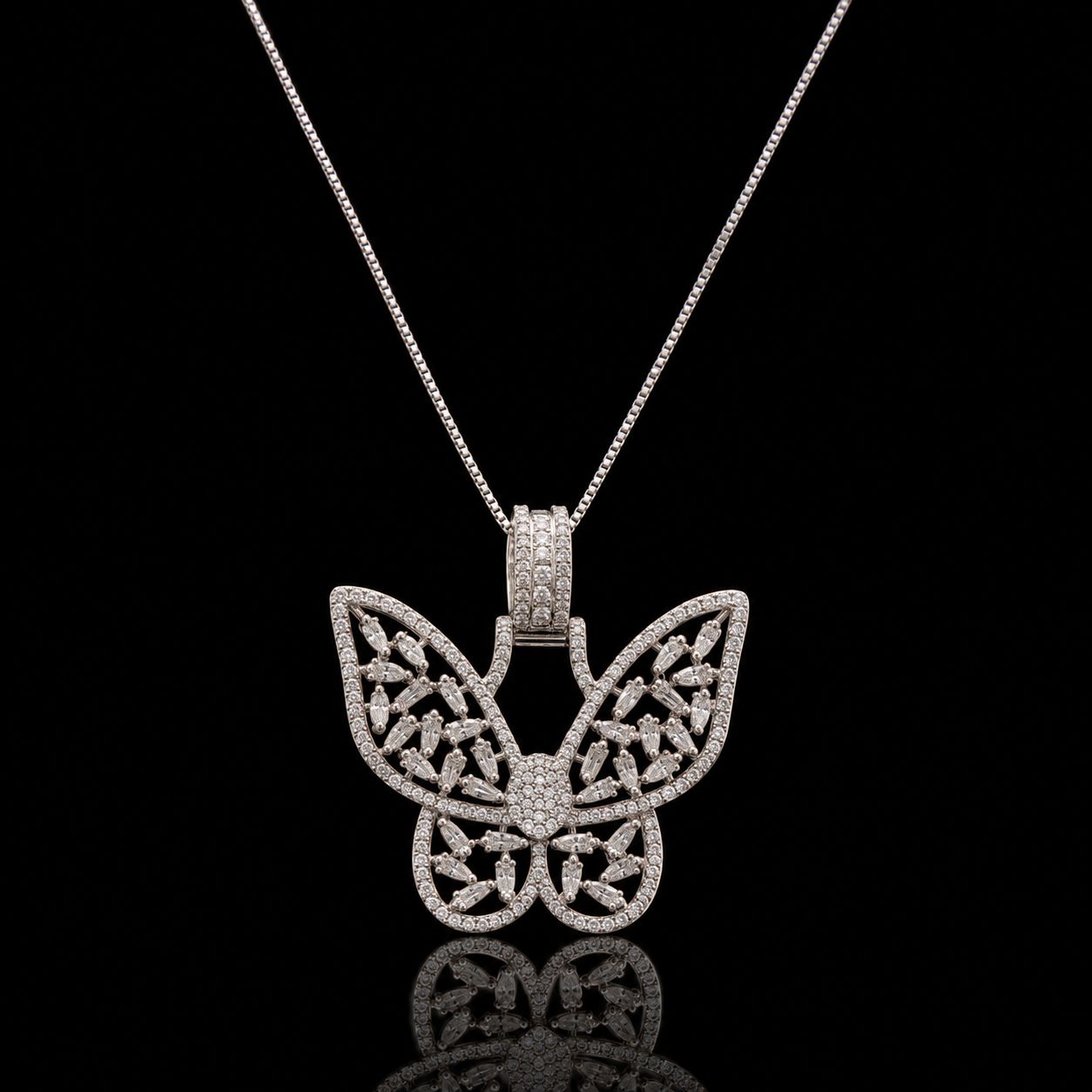 10k White Gold 10.4g 1.39ct Butterfly