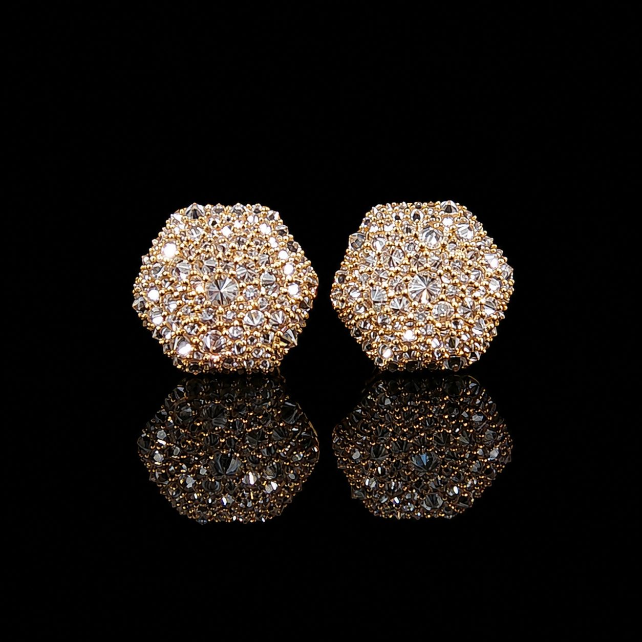 10k Yellow Gold Hexagonal Diamond Cluster 1.13ct