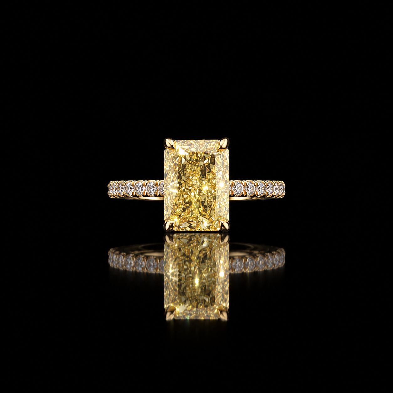 14k Yellow Gold 3.3g 4.00ct Yellow Diamond