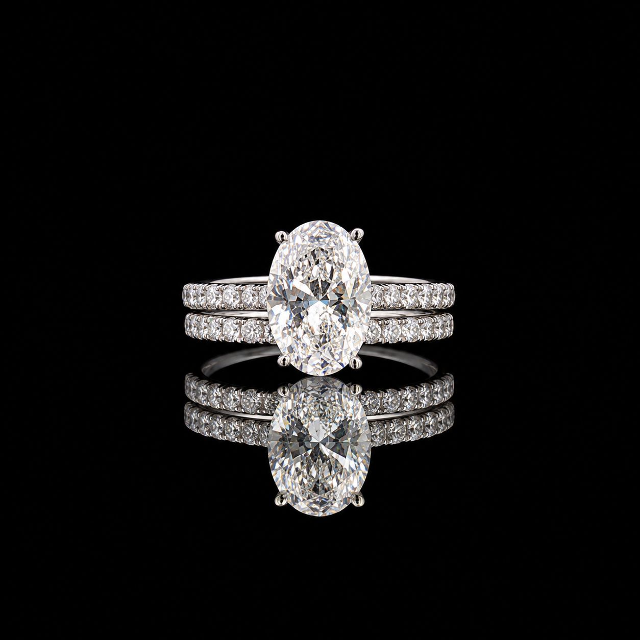 14k White Gold 3.7g 3.23ct Oval