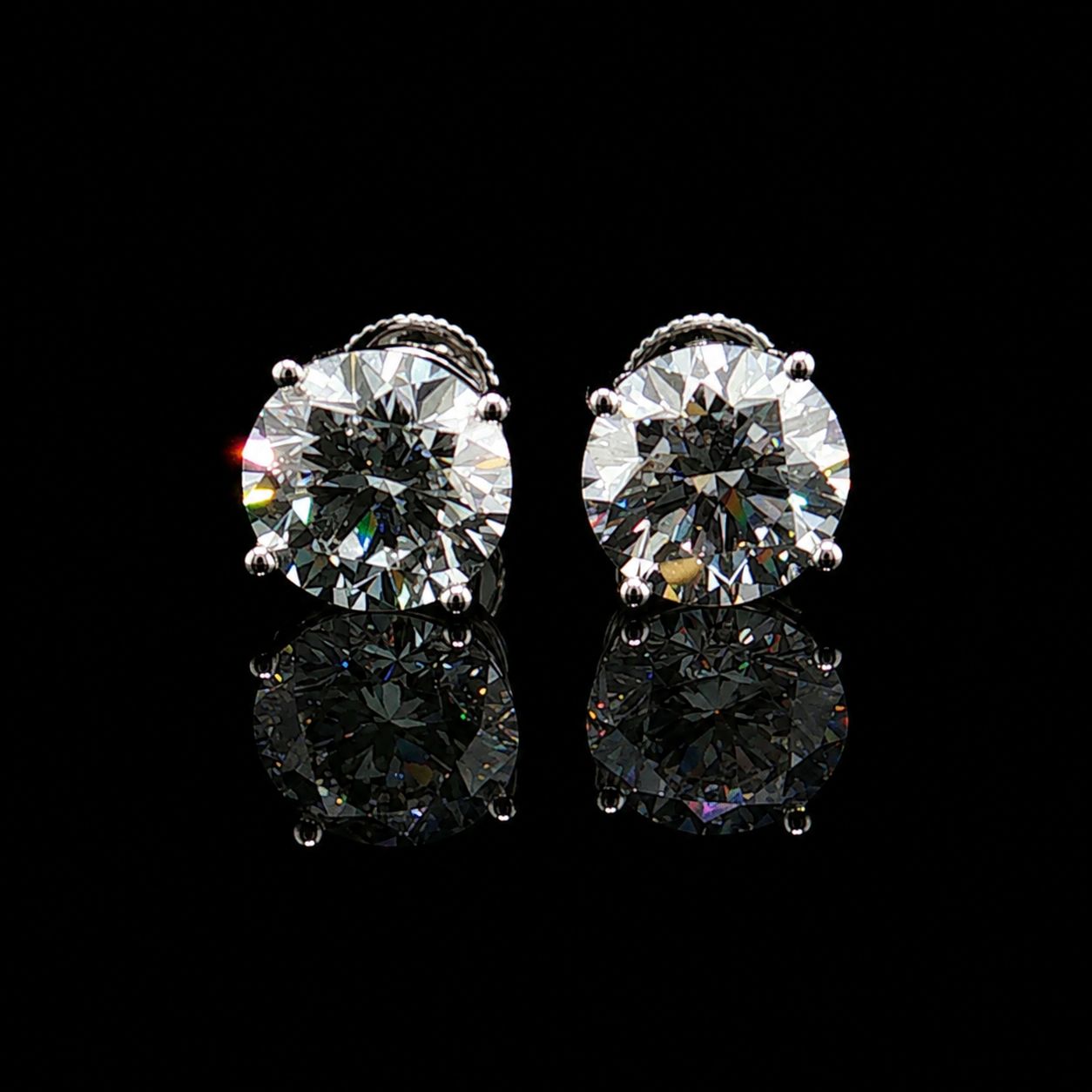 14k White Gold Classic Diamond Stud 4.00ct