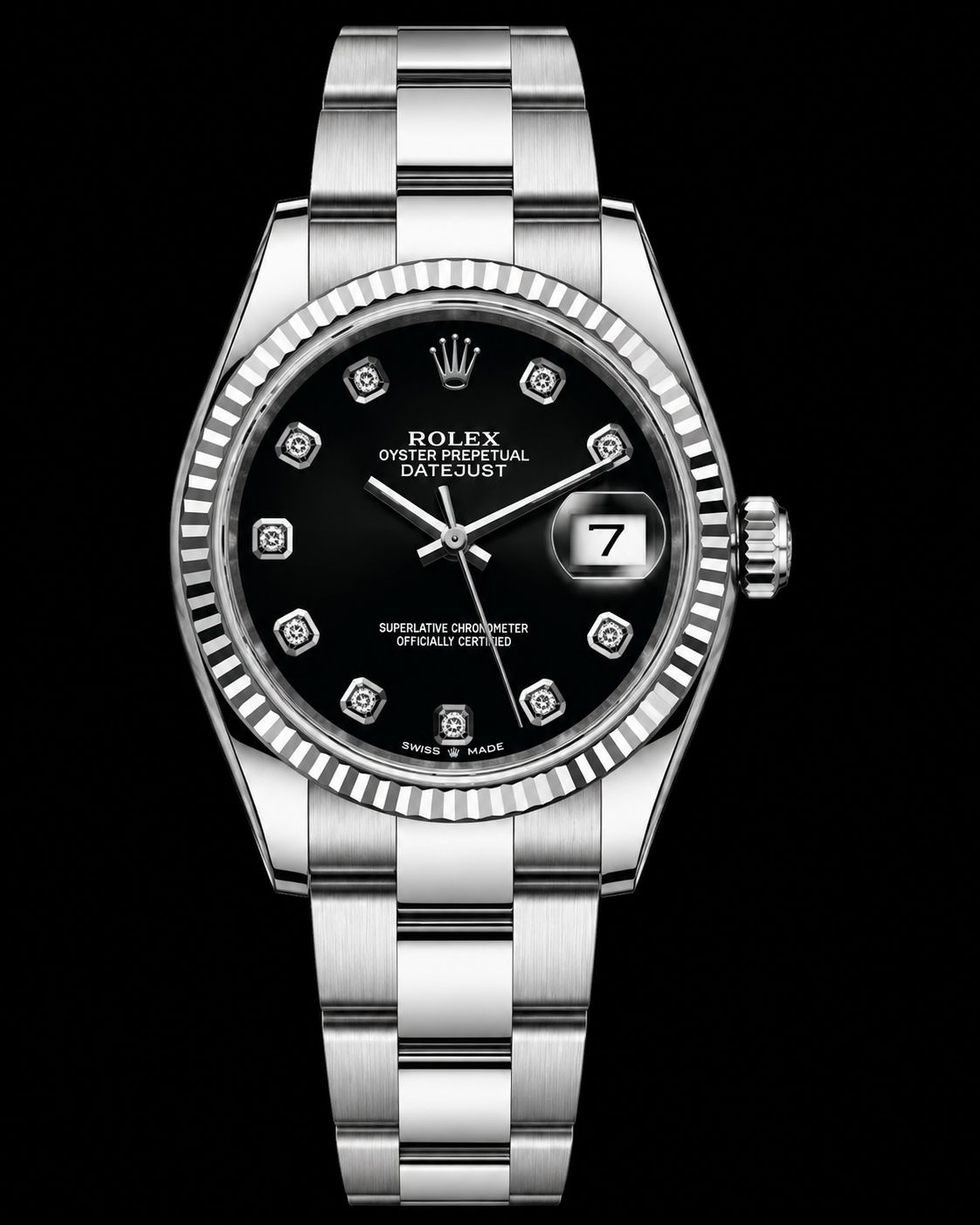 Rolex Datejust 36mm ss black dia Dial