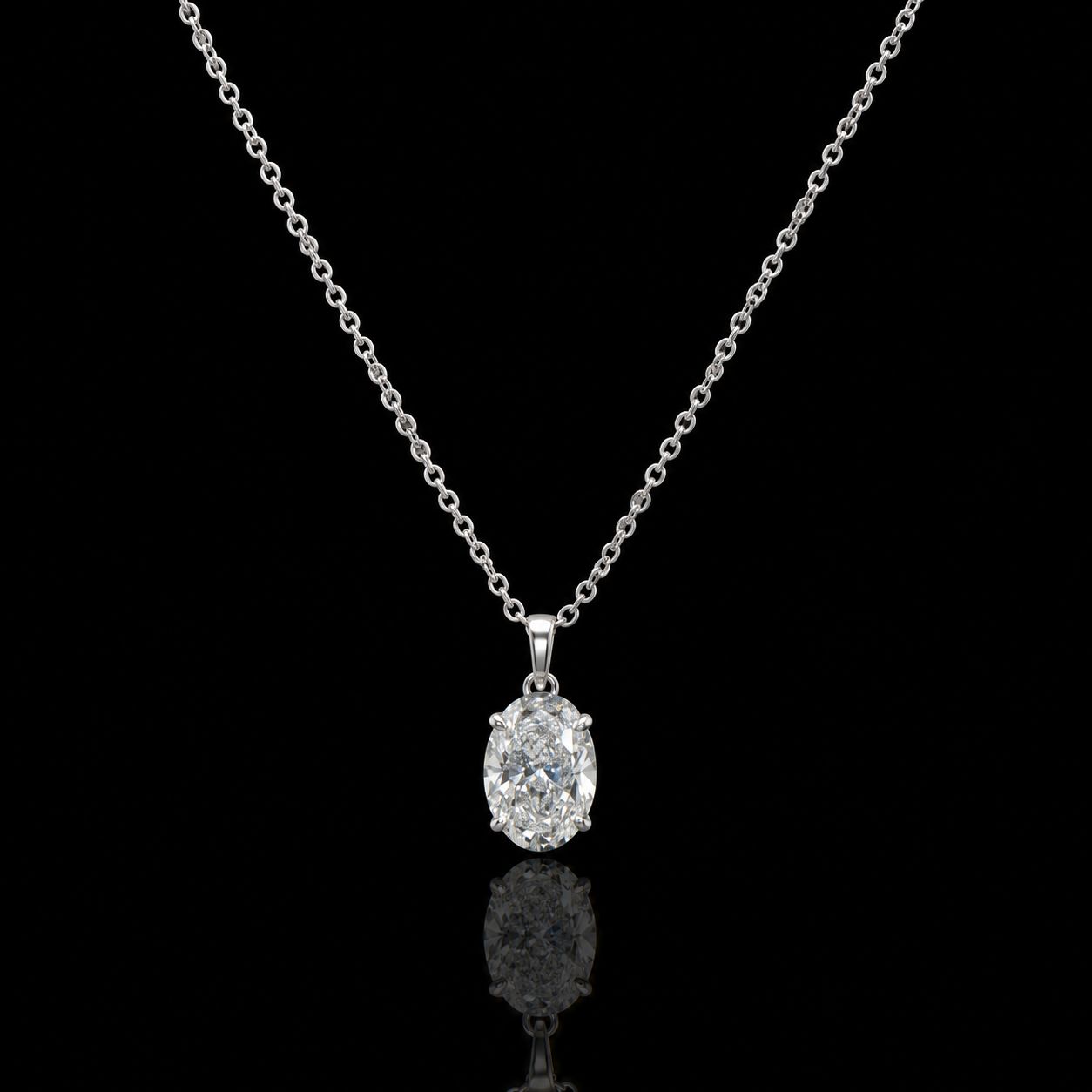14k White Gold 2.6g 2.00ct Oval Set