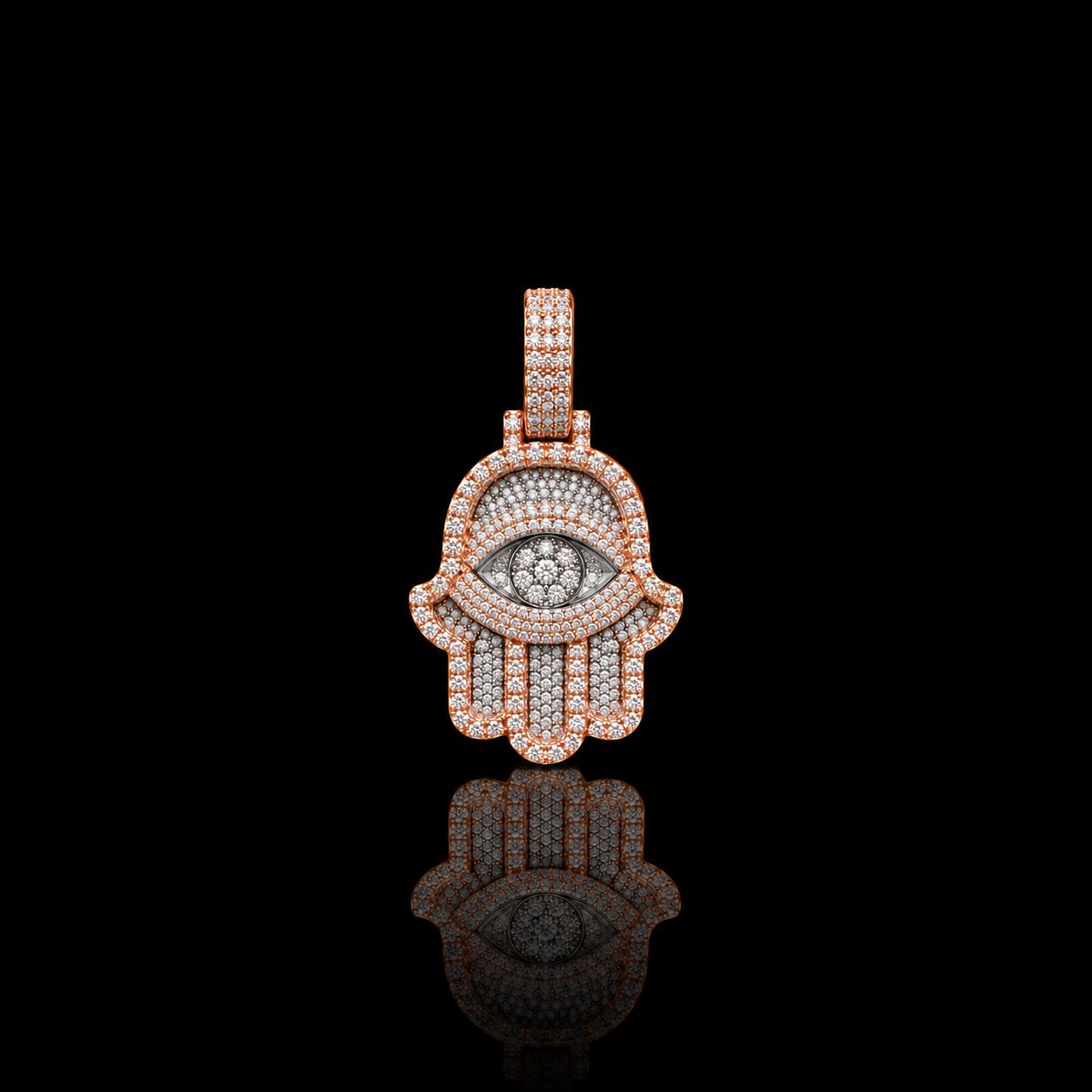 14k Rose Gold 12.5g 2.45ct Hamsa