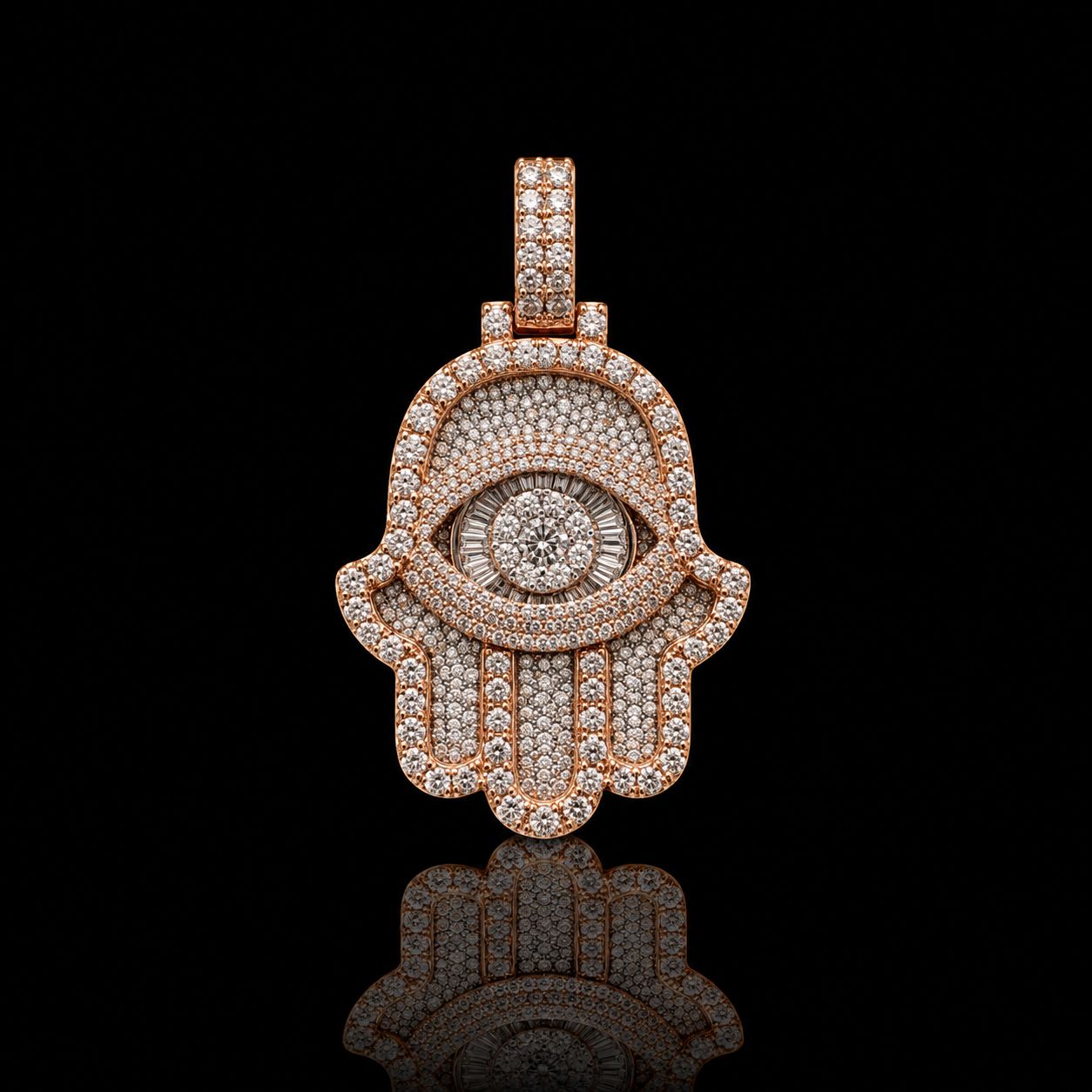 14k Rose Gold 31.7g 6.84ct Hamsa