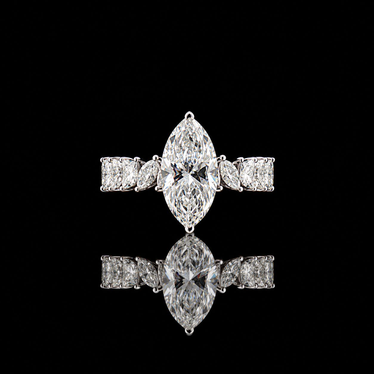 14k White Gold 4.7g 7.73ct Marquise