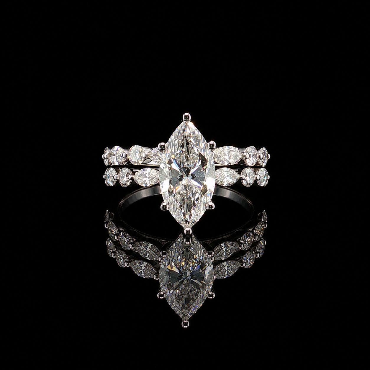 14k White Gold 6.7g 7.66ct Marquise