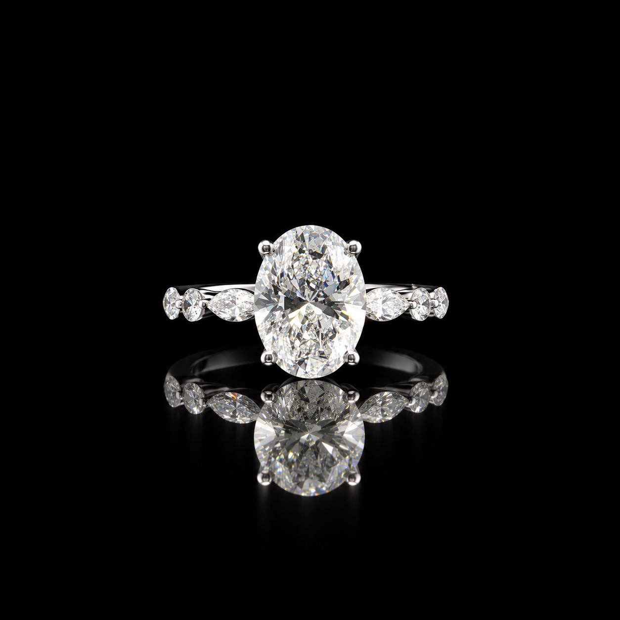 14k White Gold 4.2g 9.02ct Oval