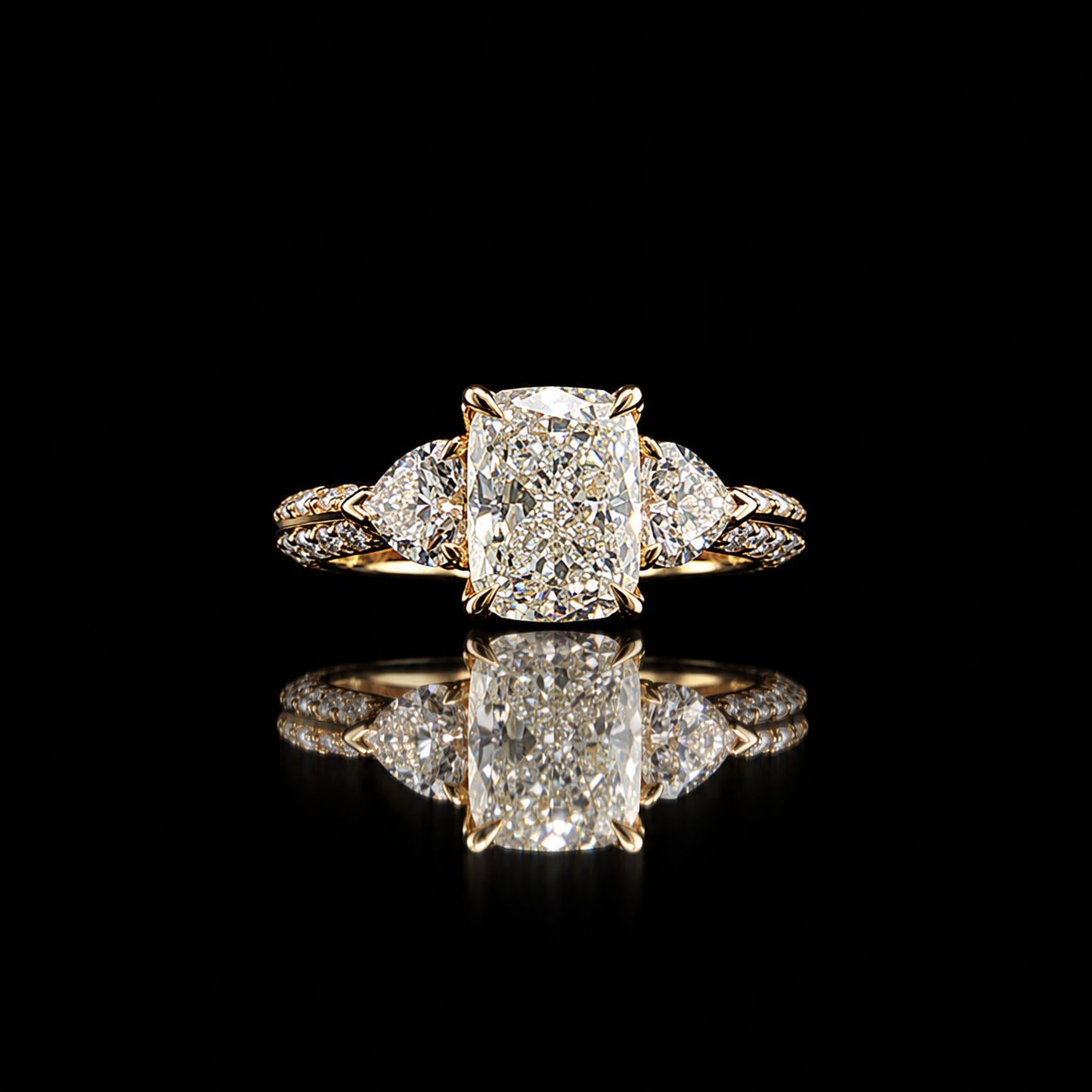 14k Yellow Gold 5.3g 5.08ct Three-Stone Diamond