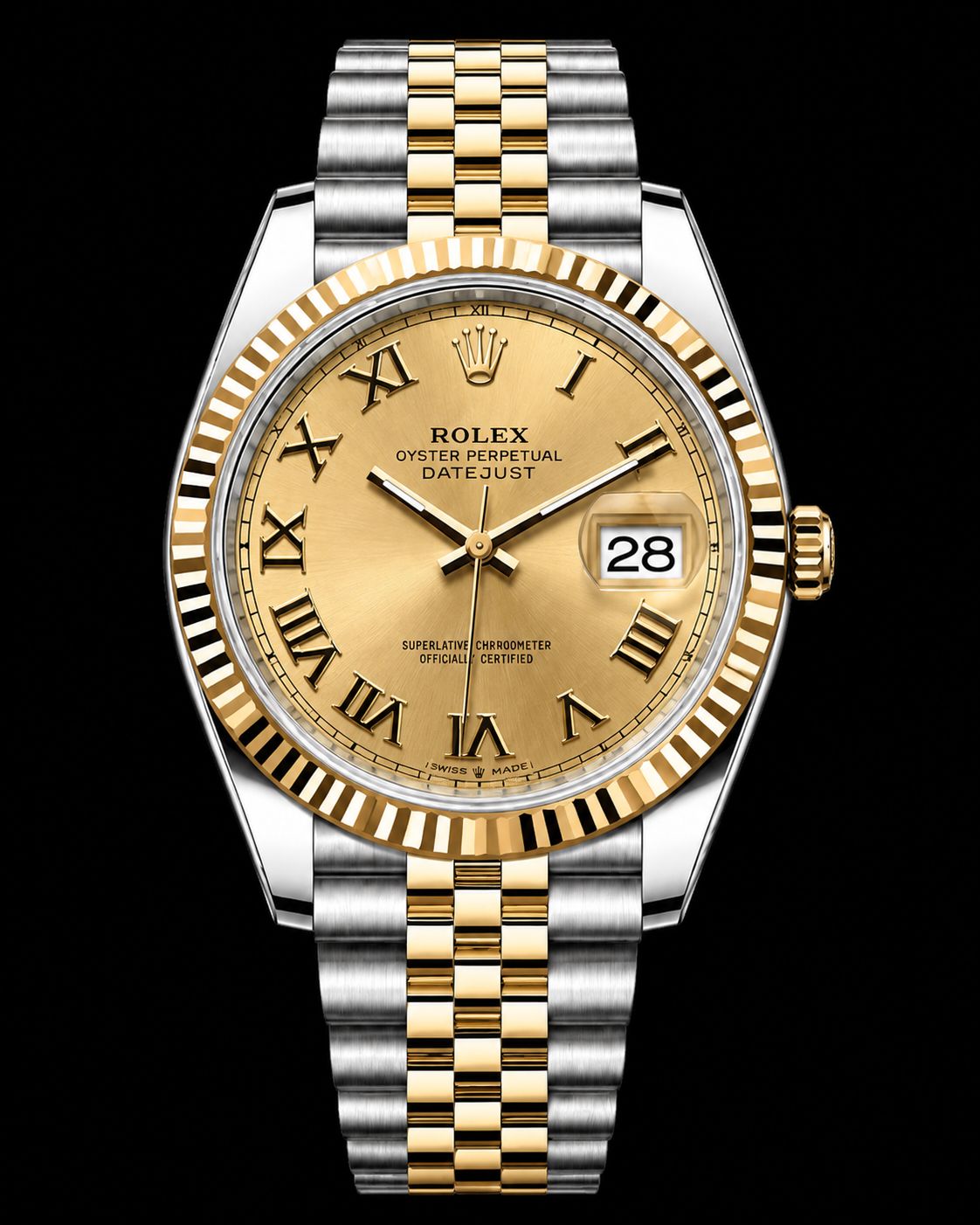 Rolex Datejust 36mm Two Tone Yellow Gold