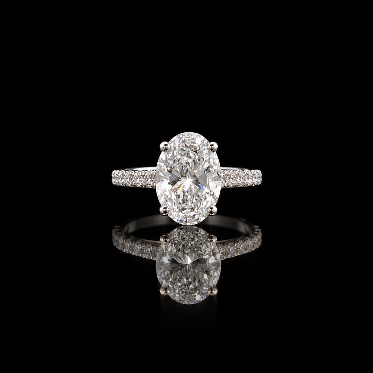 14k White Gold 3.8g 4.62ct Oval