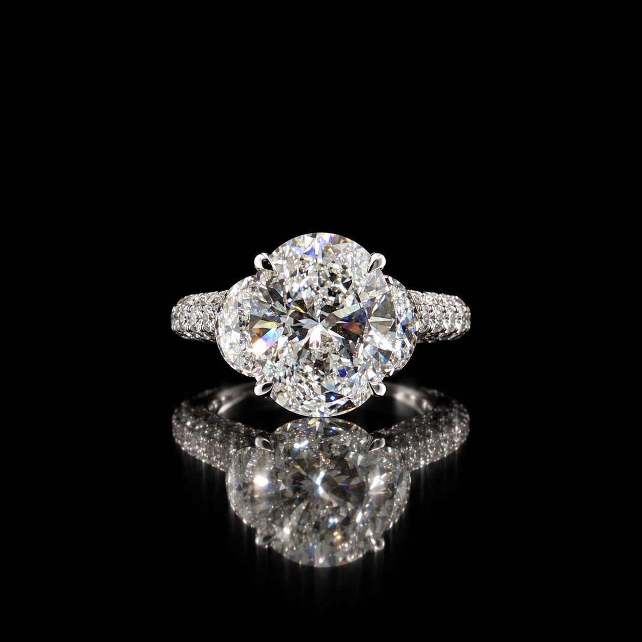 14k White Gold 6.8g 11.08ct Oval